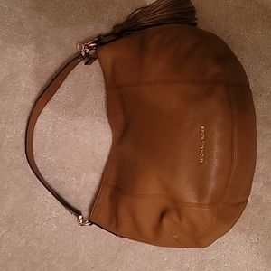 Michael Kors Camel Pebbled Leather Brooke Hobo
